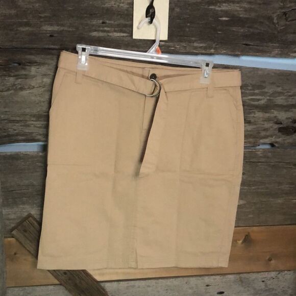 POINT Zero Size 13 Tan Skirt With Belt - Picture 1 of 5